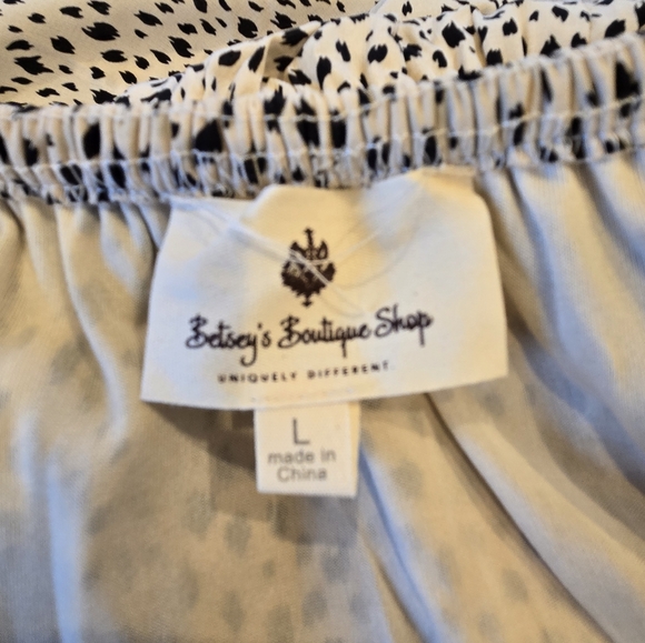 Polka Dot Off-Shoulder Dress With Flounce Detail - Picture 7 of 8